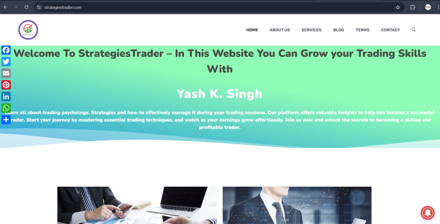 Strategies Trader — website designed and developed by Digrow World, Gorakhpur